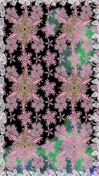 Raster deseni. Küçük çiçekteki sevimli çiçek deseni. Raster illüstrasyonu. Soyut çiçek desensiz arkaplan. Tarafsız renklerde.