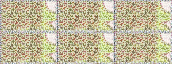 Doğadaki güzellik. Raster. Kusursuz desen. Kumaş, tekstil, baskı ve davetiye örnekleri. Gri arka planda uçan güzel kelebek.