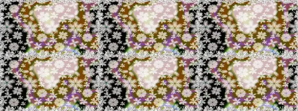 Kusursuz bir geçmişi var. Raster illüstrasyonu. Tomurcukları papatya çiçekleri olan sevimli bir çiçek deseni. Kumaş, tekstil, duvar kağıdı baskısı için. Eski usul. Miles Fleur, dandik süs.