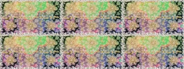 Damask arkaplanı tekerrür ediyor. Antika altın tekrarlanabilir duvar kağıdı. Tarafsız renklerde altın element. Barok tarzında altın çiçek süsü..