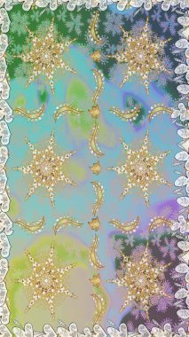 Tarafsız renklerde kusursuz desen. Doğu tarzı arabesk tarzında altın elementler. Raster altın pürüzsüz desen. Kusursuz altın desenli bukleler..