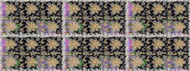 Gri renkli ve altın elementli altın desenli. Düz elle çizilmiş klasik koleksiyon. Arkaplan, kumaş, altın duvar kağıdı. Raster altın pürüzsüz desen.