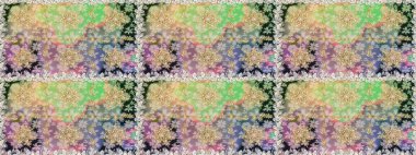 Damask arkaplanı tekerrür ediyor. Antika altın tekrarlanabilir duvar kağıdı. Tarafsız renklerde altın element. Barok tarzında altın çiçek süsü..