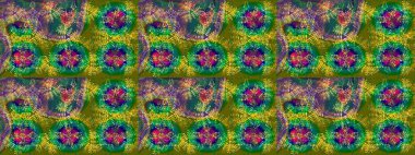 Yeşil, kahverengi ve mavi renkli kar taneleri. Raster illüstrasyonu. Kar tanesi raster deseni. Renkli arka planda izole tatlı kar taneleri.