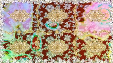 Altın elementlerle nötr renklerde altın desen. Kusursuz altın desen. Raster doğulu süsü.