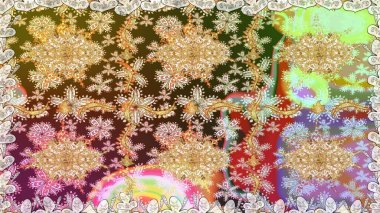 Tarafsız renklerde ve altın elementlerle geleneksel klasik altın raster deseni. Barok tarzında kusursuz bir doğulu süsü..