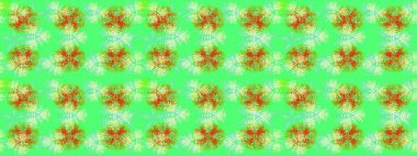 Kışın sembolü. Güzel dekorasyon. İllüstrasyon kar tanesi. Yeşil, mavi ve turuncu renkli suluboya kar taneleri.