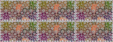 Halk tarzı. Renkli çiçekler ve yapraklarla renksiz çiçek desenleri inanılmaz. Moda baskıları için zarif bir şablon. Modern çiçek arkaplanı.