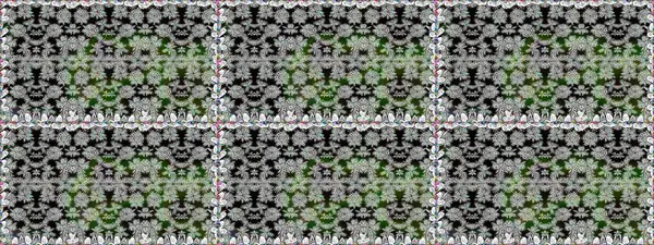 Soyut etnik raster kusursuz desen. Arkaplan dokusu, duvar kağıdı, çiçek temalı gri renkler. Kabile sanatı boho baskısı, klasik çiçek arkaplanı.