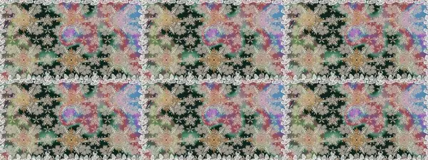 Çiçekli karalama şeklinde Raster çiçek deseni. Tarafsız ve gri renklerde bahar çiçekleri. Raster illüstrasyonu.