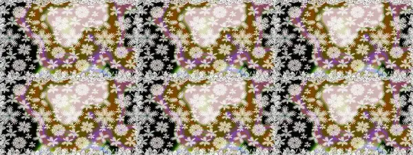 Kusursuz bir geçmişi var. Raster illüstrasyonu. Tomurcukları papatya çiçekleri olan sevimli bir çiçek deseni. Kumaş, tekstil, duvar kağıdı baskısı için. Eski usul. Miles Fleur, dandik süs.