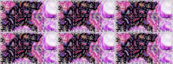 Raster Floral Illustration, Asyalı tekstil. Tarafsız ve siyah renklerde etnik çiçeklerle kusursuz bir desen..