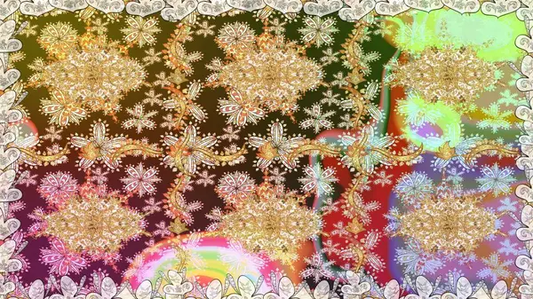 Tarafsız renklerde ve altın elementlerle geleneksel klasik altın raster deseni. Barok tarzında kusursuz bir doğulu süsü..