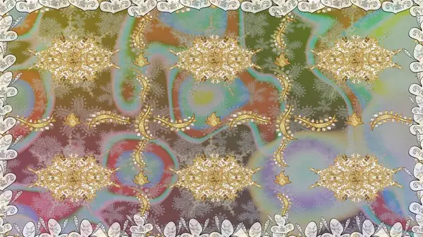 Raster. Kusursuz altın desenli bukleler. Tarafsız renklerde, altın elementlerle kusursuz desen. Doğu tarzı arabesk. Parlak dantel, stilize çiçekler, şal desenli. Zarif altın deseni aç.