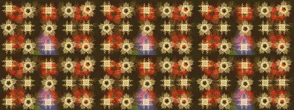 Güzel kar tanesi. Soyut kış mor, kahverengi ve turuncu süslemeleri. Renkli arka planda izole tatlı kar taneleri. Raster illüstrasyonu. Yuvarlak raster kar tanesi.