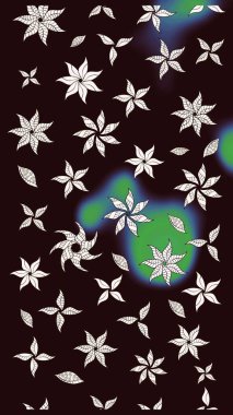 Çiçek duvar kağıdı. Çizim kalıbı. Kahverengi renklerde. Renkli süs kenarı. Raster illüstrasyonu. Hint süsü..