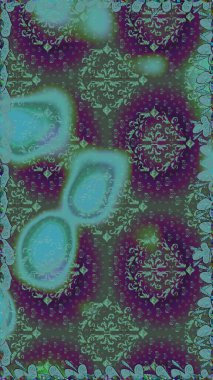 Raster illüstrasyonu. Çiçek. Mavi renklerde. Kusursuz dekoratif arka plan, çiçek mandala.