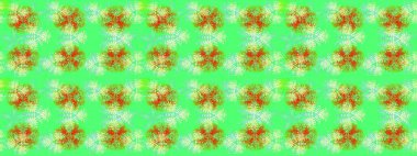 Kışın sembolü. Güzel dekorasyon. İllüstrasyon kar tanesi. Yeşil, mavi ve turuncu renkli suluboya kar taneleri.