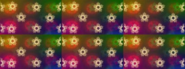 Arkaplanda soyut kar taneleri olan düz tasarım. Kar taneleri deseni. Kar tanesi süsleme deseni. Raster illüstrasyonu. Kar taneleri arkaplanı.