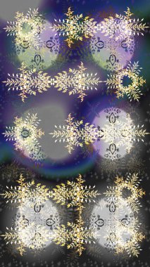 Renkli suluboya kar taneleri. İllüstrasyon kar tanesi. Kışın sembolü. Güzel dekorasyon.