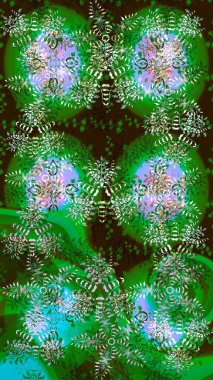 Kar taneleri tasarımı. Retro tarzı, kış elementleri. Son moda kar taneleri ve elementler onun kartlarını gösteriyor. Modern soyut tasarım posteri, kapak, kart tasarımı yeşil, kahverengi ve nötr renkler.