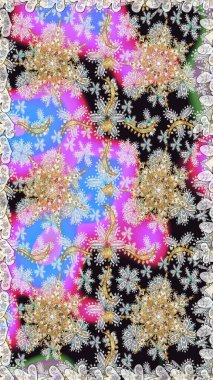 Doku arka planında altın duvar kâğıdı. Gri renklerdeki altın element. Barok tarzında altın çiçekli süs. Damask kusursuz yinelenen arkaplan.