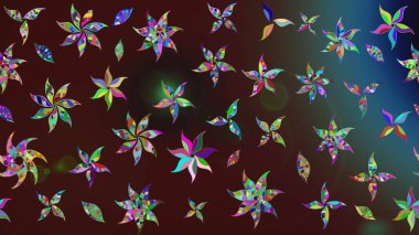 Eskiz arkaplan modeli. Kahverengi üzerine çiçekler. Suluboya, elle çizilmiş. Raster stoku.