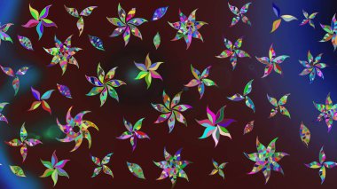 Küçük çiçekte güzel bir desen. Moda baskıları için zarif bir şablon. Küçük renkli çiçekler. Çiçekli bahar çiçekleri. Motley illüstrasyonu.