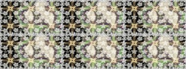 Soyut etnik raster kusursuz desen. Çiçekler. Vadinin çiçekleri tarafsız ve gri renklerde.