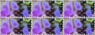 Moda baskısı, albüm, ambalaj kağıdı ve duvar kağıdı için zarif dekoratif süslemeler. Küçük çiçekli basit, dikişsiz desen. Menekşe rengi ve gri renkli şirin çiçekler. Raster illüstrasyonu.