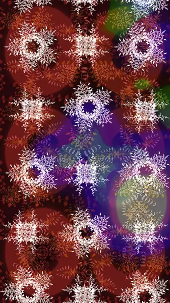 Kış konsepti Düz yatıyordu. Raster illüstrasyonu. Kahverengi, kırmızı ve nötr renklerde kar tanelerinden oluşan kış deseni.