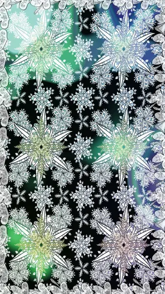 Varicoloneutral raster pürüzsüz illüstrasyon. Bir sürü nötr ve soyut çiçekli tropikal desenler. Küçük çiçekte sevimli çiçek deseni var..