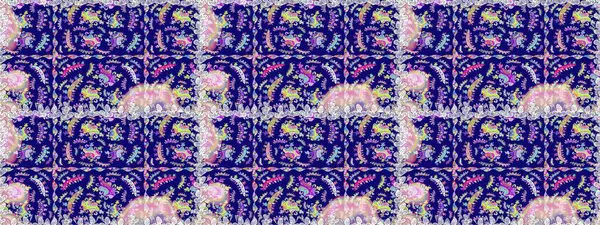 Çiçeksiz desenli arka plan. Gömlek baskısı için çiçek boyası. Mavi ve nötr renkte çiçekler.