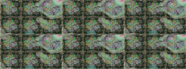 Tekstil için dikişsiz suluboya desen. Elle çizilmiş çiçek deseni (fayans). Sevimli çiçekler, desenli, gri ve yeşil renklerle renksiz desen.