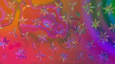 Pembe renkli çiçekler. Raster illüstrasyonunda çiçek deseni çizimi.