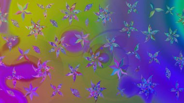 Raster illüstrasyonu. Eskiz tarzı menekşe rengi. Şirin karalamalı çiçek desenli çizim. Raster illüstrasyonu. El yapımı çiçek ve bitki koleksiyonu.