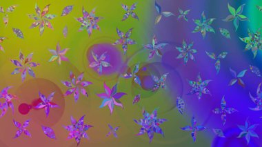 Moda arka planında parlak buketler. Kumaş, duvar kağıdı ve kağıt üzerine baskı yapmak için gelişen arka plan. Raster illüstrasyonu. Eski usul küçük çiçekli şirin bir eskiz deseni..