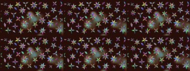 Kahverengi renkli çiçekler. Çiçekli karalama şeklinde Raster çiçek deseni. Yumuşak, bahar çiçekli arka plan.