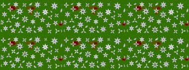 Raster illüstrasyonu. Çizim çiçek deseni duvar kâğıdı olarak kullanılabilir. Yeşil renkte çiçekler.