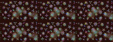 Kahverengi renkli çiçekler. Çiçekli karalama şeklinde Raster çiçek deseni. Yumuşak, bahar çiçekli arka plan.