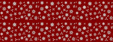 Kırmızı renkte çiçekler. Raster illüstrasyonu. El çizimi çiçekli soyut çizim deseni.