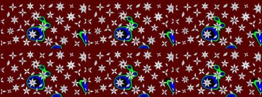 Vadinin yeşil renkli çiçekleri. Çiçeksel çizim kalıbının çizimi.