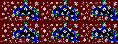 Vadinin yeşil renkli çiçekleri. Çiçeksel çizim kalıbının çizimi.