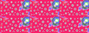 Vadinin yeşil renkli çiçekleri. Çiçeksel çizim kalıbının çizimi.