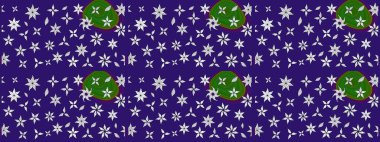 Vadinin yeşil renkli çiçekleri. Çiçeksel çizim kalıbının çizimi.