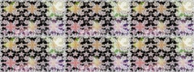 Tarafsız renklerde çiçekler. Raster düz çiçekleri pürüzsüz desen. Tasarım hediye paketi, tebrik kartları, posterler ve afiş tasarımı.