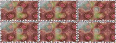 Çiçekli karalama şeklinde Raster çiçek deseni. Kahverengi renkli çiçekler. Yumuşak, bahar çiçekli arka plan.