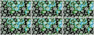 Egzotik çiçekler, botanik, yeşil renklerdeki parlak klasik doğa. Klasik tropikal doğal elementlerin suluboya seti. Raster illüstrasyonu.