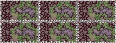 Çiçekli karalama şeklinde Raster çiçek deseni. Kahverengi renklerde bahar çiçekleri. Raster illüstrasyonu.