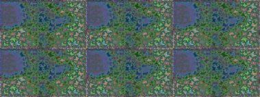 Yeşil, mavi ve gri renkli suluboya kelebekleri olan pürüzsüz bir arkaplan deseni. Sonsuz. Raster illüstrasyonu. Yazdırmayı tekrarla.